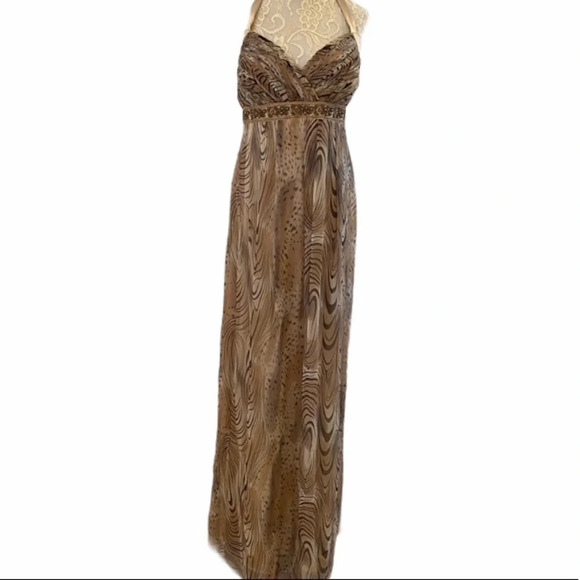 Faviana Couture Animal Print Silk Formal Prom Gown - Picture 2 of 10